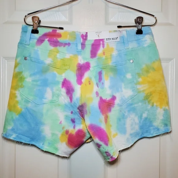 NWT Judy Blue Tie Dye Shorts Size Large - Picture 5 of 8